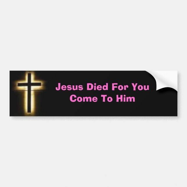 cross, bumper sticker, jesus, christianshop, sticker (Front)