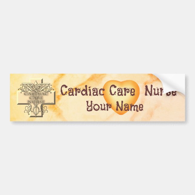 Cross Caduceus Cardiac Care Nurse Bumper Sticker (Front)