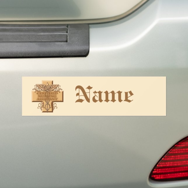 Cross Caduceus CNA Nurse Bumper Sticker (On Car)