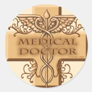 Cross Caduceus Doctor Sticker
