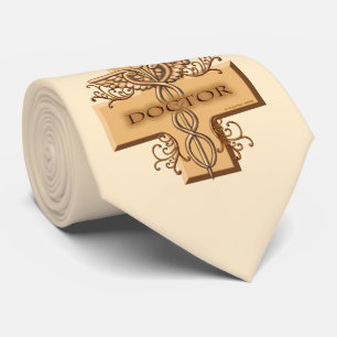 Cross Caduceus Doctor  Tie