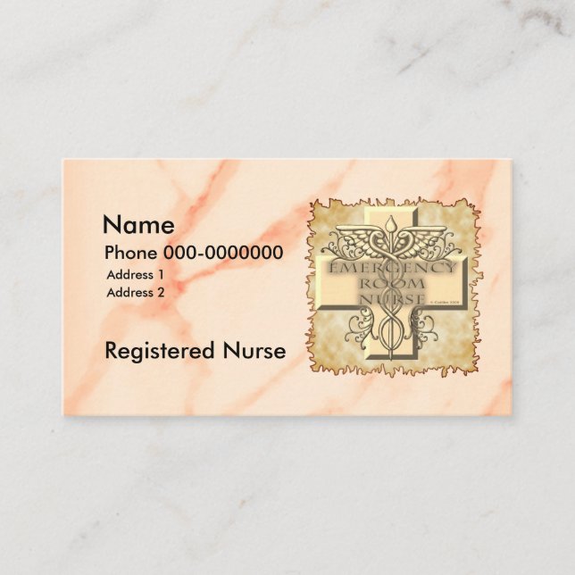 Cross Caduceus ER Nurse Business Card (Front)