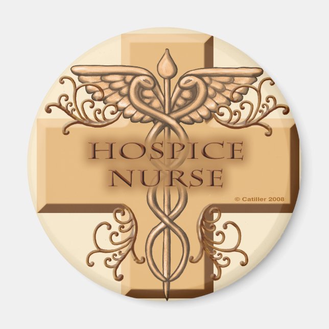 Cross Caduceus Hospice Nurse Magnet (Front)