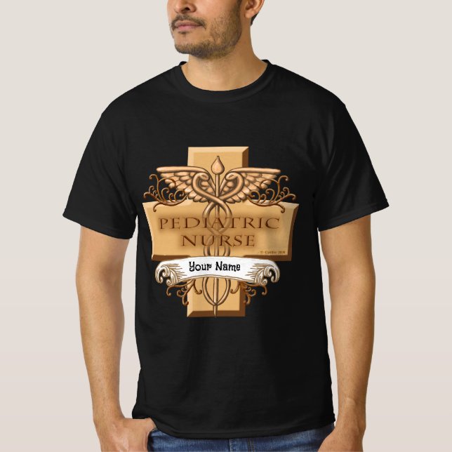 Cross Caduceus Paediatrics nurse  T-Shirt (Front)