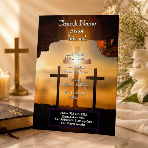 Cross Calvary Easter, Join Us Services Flyer