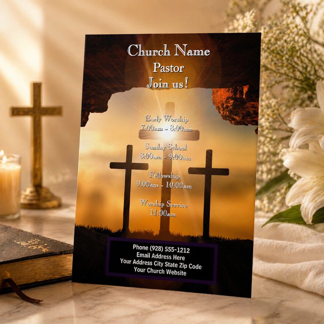 Cross Calvary Easter, Join Us Services Flyer (Creator Uploaded)
