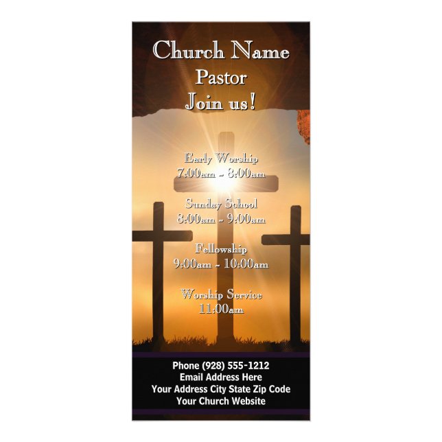 Cross Calvary Easter Rack Card, Join Us Services Rack Card (Front)