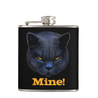 Cross Cat says Mine! Hip Flask