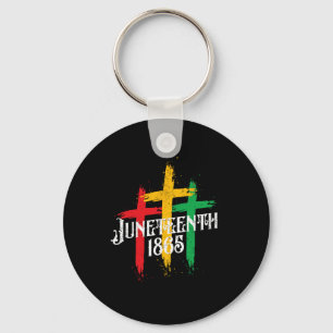 Cross Christian African Black Freedom Day 1865  Key Ring