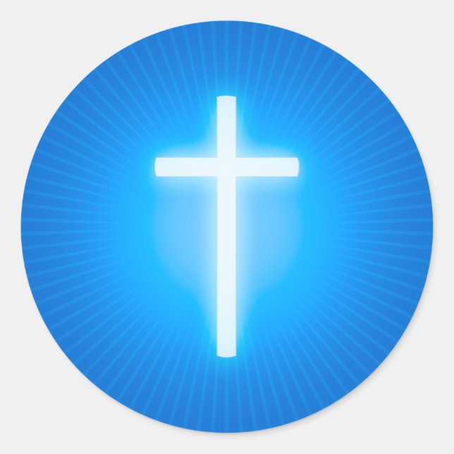 Cross - Christian Blue Sticker (Front)