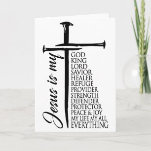 Cross Christian Christ Jesus Is My God King Lord A Card