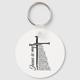 Cross Christian Christ Jesus Is My God King Lord A Key Ring