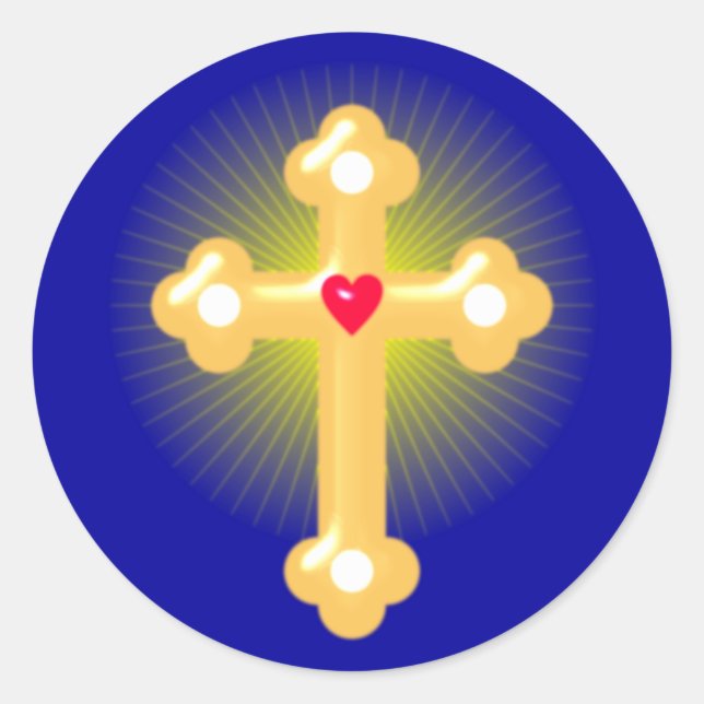 cross classic round sticker (Front)