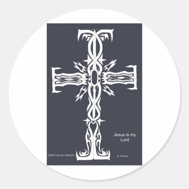 Cross Classic Round Sticker (Front)