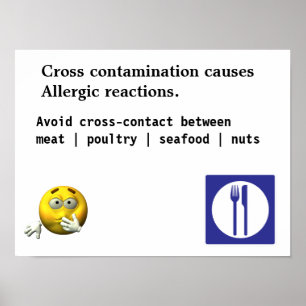 Cross contamination causes Allergic reactions. Poster