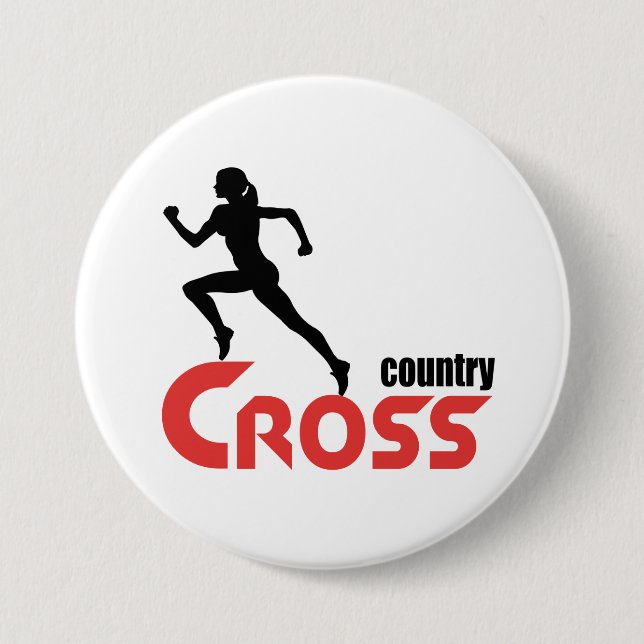 Cross country 7.5 cm round badge (Front)