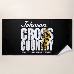 Cross Country ADD TEXT Runner Running Team Player Beach Towel