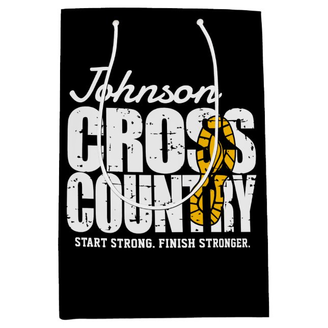 Cross Country ADD TEXT Runner Running Team Player Medium Gift Bag (Front)