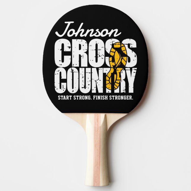 Cross Country ADD TEXT Runner Running Team Player Ping Pong Paddle (Front)