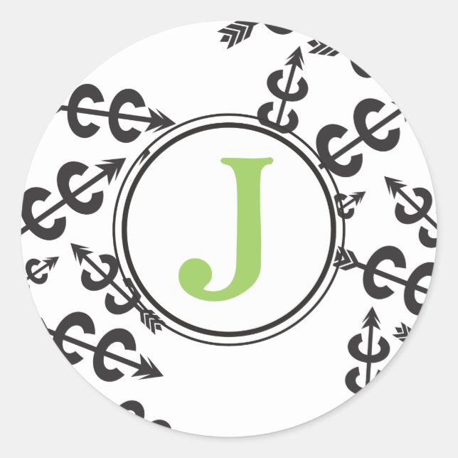 Cross Country Arrows Monogram Personalise Stickers (Front)