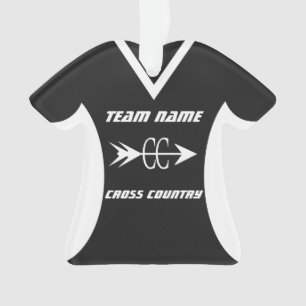 Cross Country Black Sports Jersey Photo Ornament