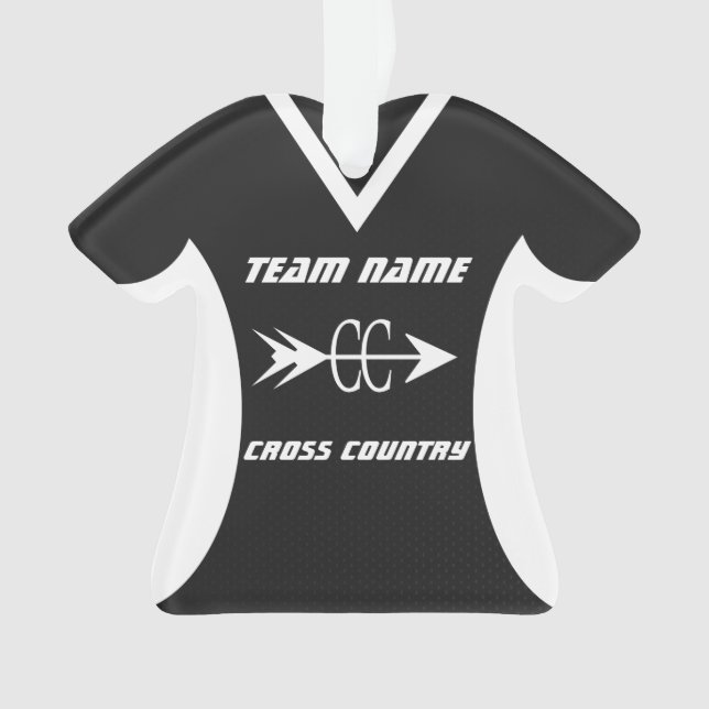 Cross Country Black Sports Jersey Photo Ornament (Front)