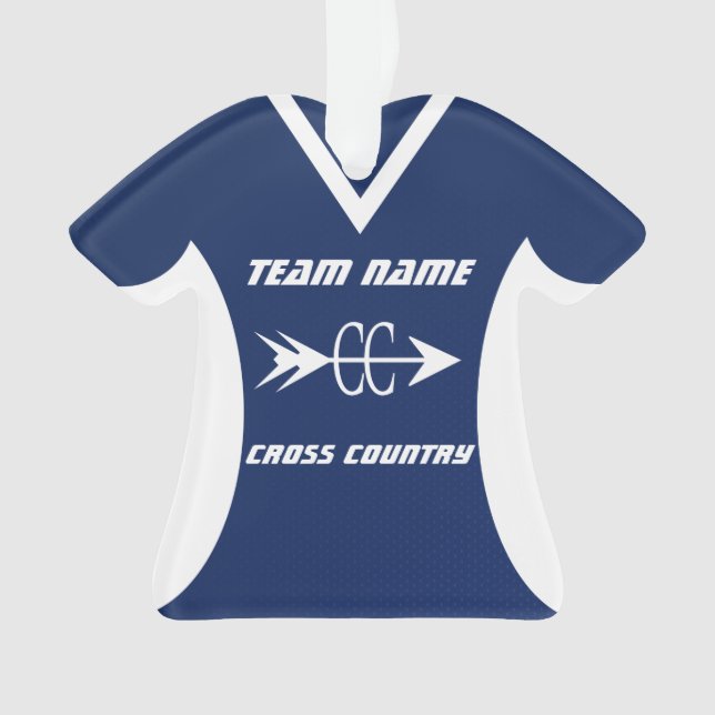 Cross Country Blue Sports Jersey Photo Ornament (Front)