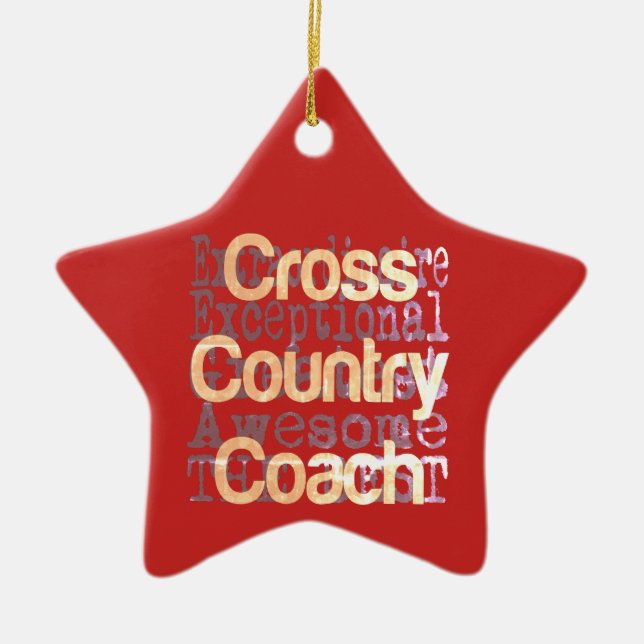 Cross Country Coach Extraordinaire Ceramic Tree Decoration (Front)