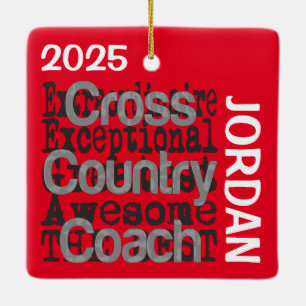 Cross Country Coach Extraordinaire CUSTOM Ceramic Ornament