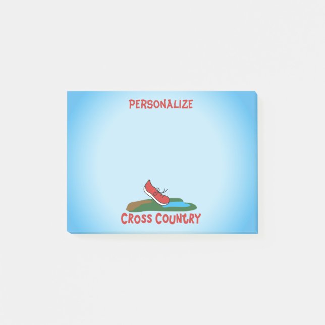 Cross Country Cute Running Shoe © Personalise Post-it Notes (Front)