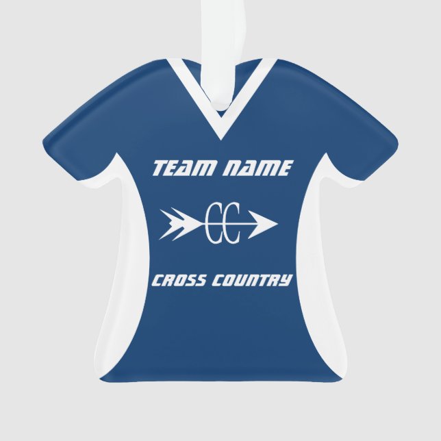Cross Country Editable Sports Jersey Ornament (Front)