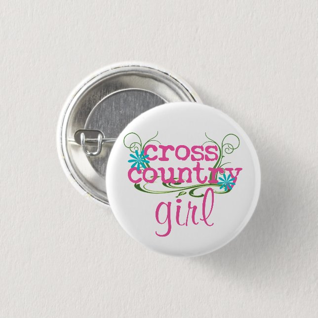 Cross Country Girl PINK Button (Front & Back)