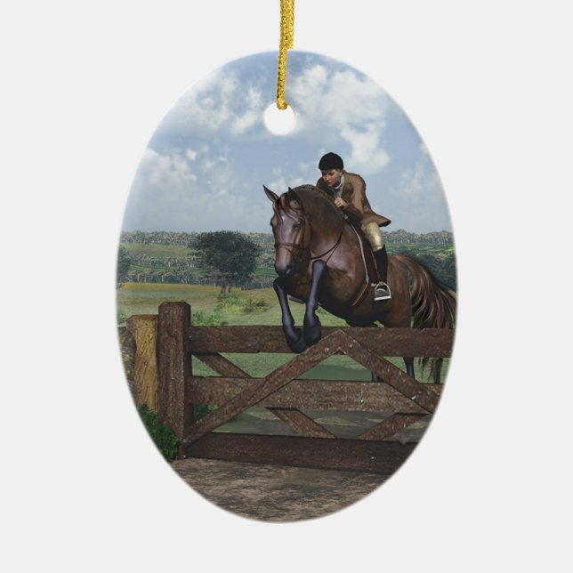 Cross Country - Jumping Horse Ornament (Front)