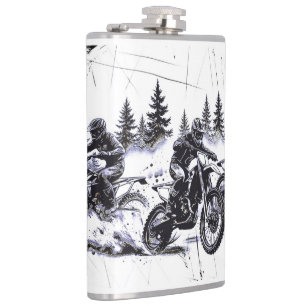 Cross Country Racers - Motocross Racing Hip Flask