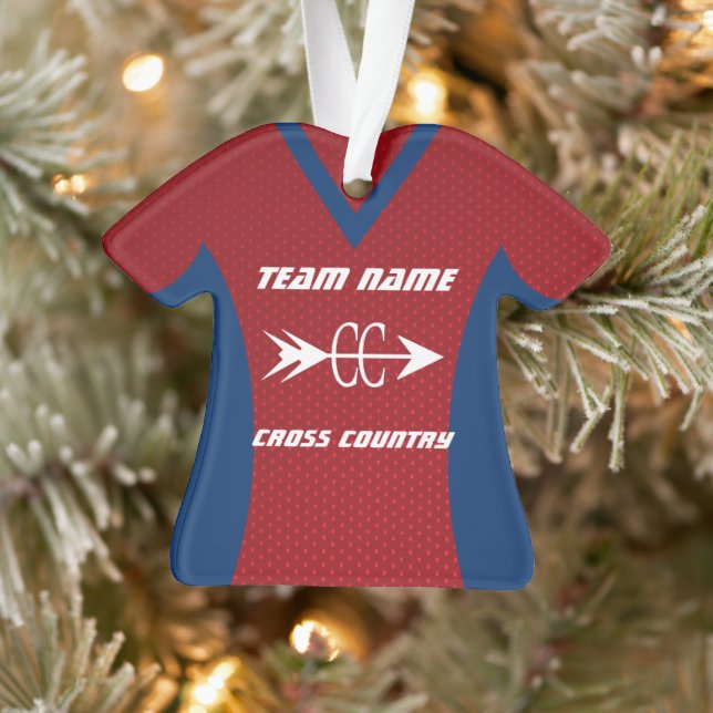 Cross Country Red Sports Jersey Ornament (Tree)