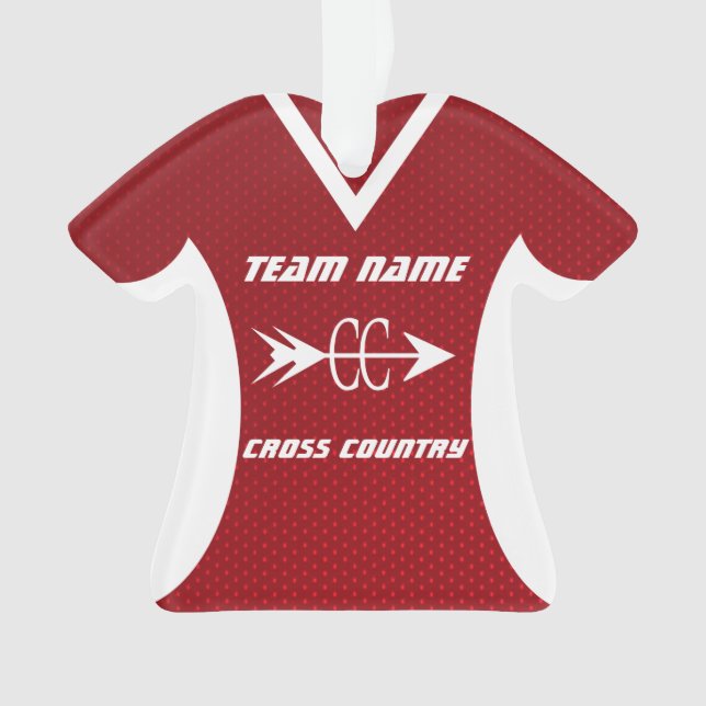 Cross Country Red Sports Jersey Photo Ornament (Front)