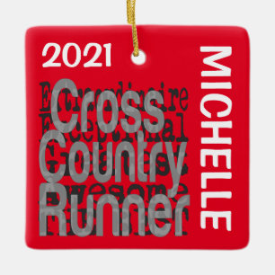 Cross Country Runner Extraordinaire CUSTOM Ceramic Ornament