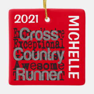 Cross Country Runner Extraordinaire CUSTOM Ceramic Ornament