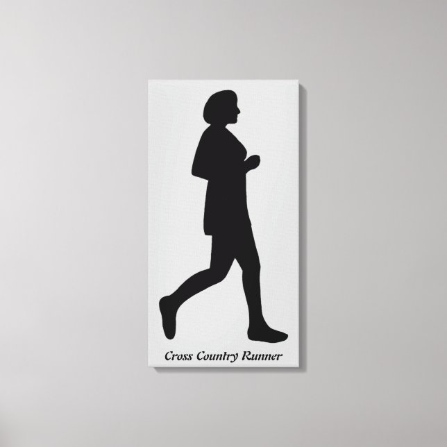 Cross Country Runner Female Silhouette Canvas (Front)