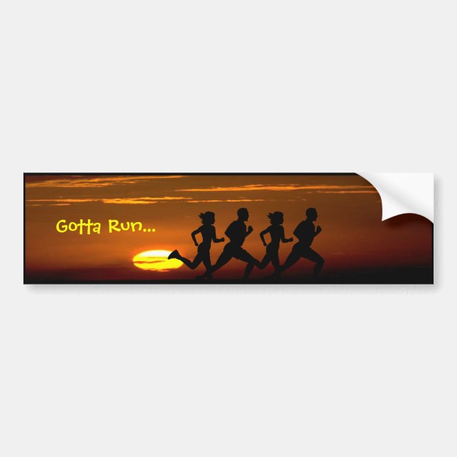 Cross Country Runner -  Gotta Run... (Sunset) Bumper Sticker (Front)