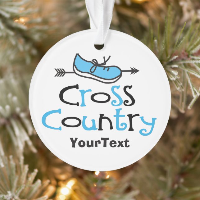 Cross Country Runner Light Blue Shoe© 2-sided Ornament (Tree)