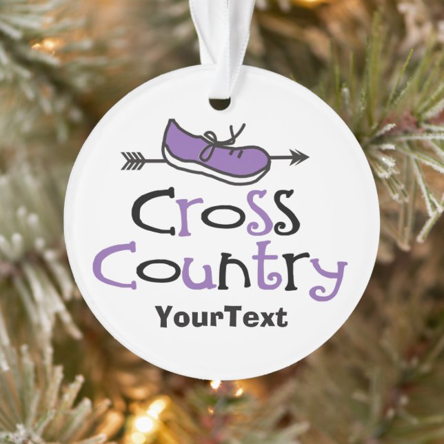 Cross Country Runner Purple Shoe © Custom 2-Sided Ornament (Tree)