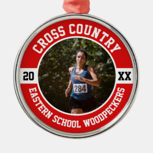 Cross Country Runner Running XC Team Sports Metal Tree Decoration