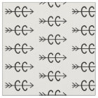 Cross Country Runner Symbols White Black Fabric