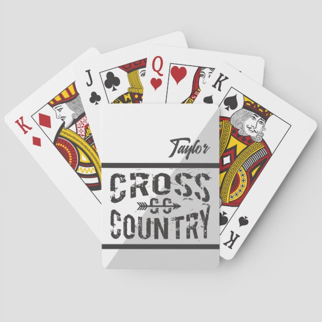 cross country running arrow symbol playing cards (Back)