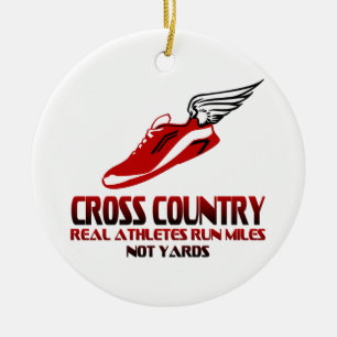 Cross Country Running Ceramic Tree Decoration