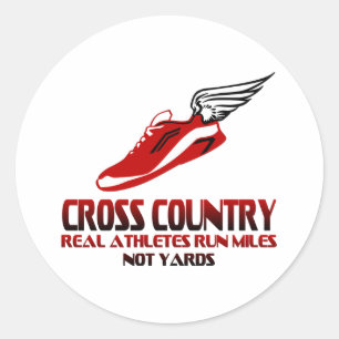 Cross Country Running Classic Round Sticker