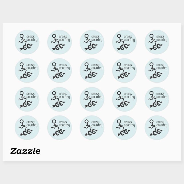 Cross Country Running Classic Round Sticker (Sheet)
