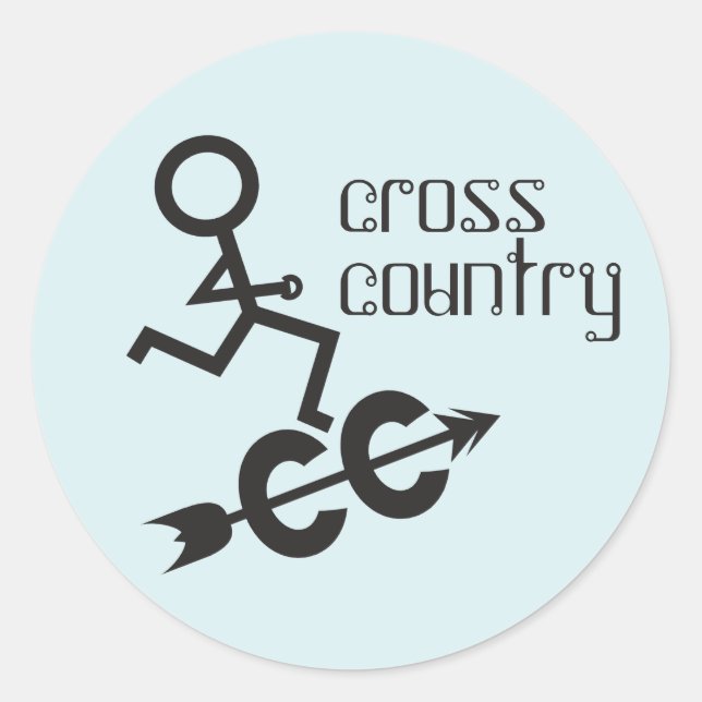 Cross Country Running Classic Round Sticker (Front)