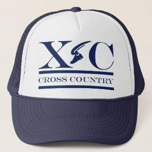 Cross Country Running Dark Blue Design Hat